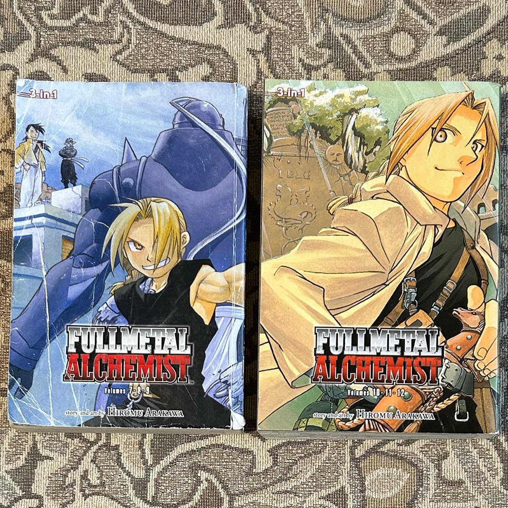 2 Fullmetal Alchemist Graphic Novel Books: Volumes 7-9 & 10-12 (3-in-1)
